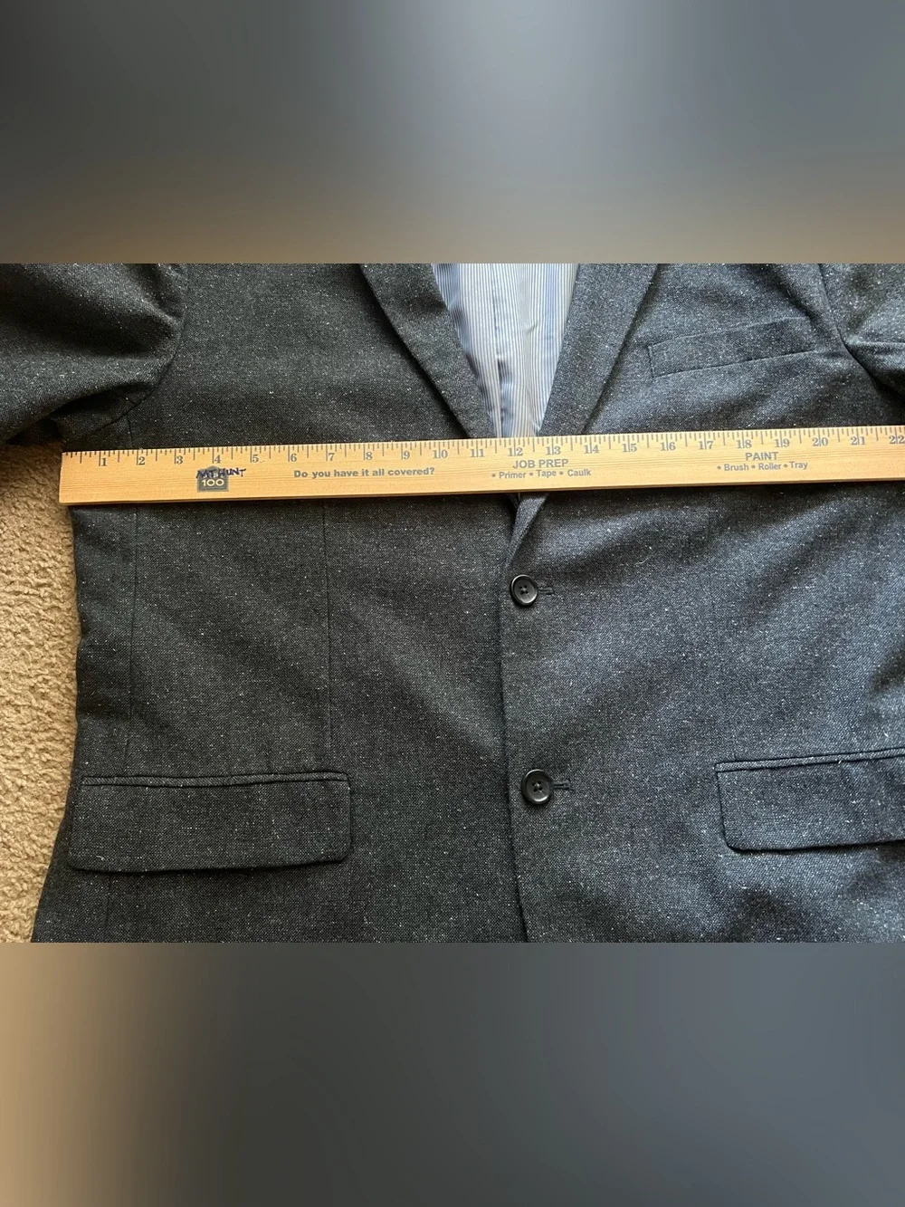NWT Banana Republic Wool Blend Tailored Slim Fit Sport Coat Jacket 46R Charcoal